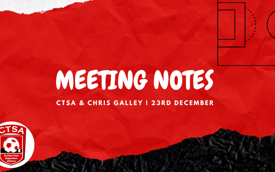 Notes from the CTSA and CTFC meeting – 23rd December