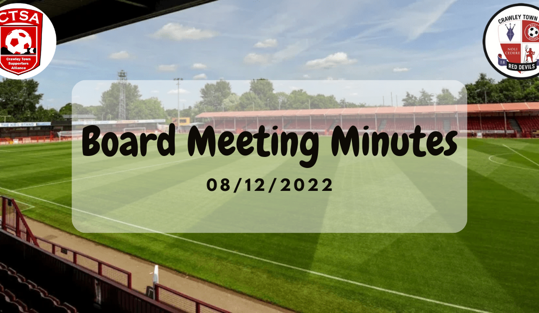 CTSA Board Meeting Minutes – 08/12/2022
