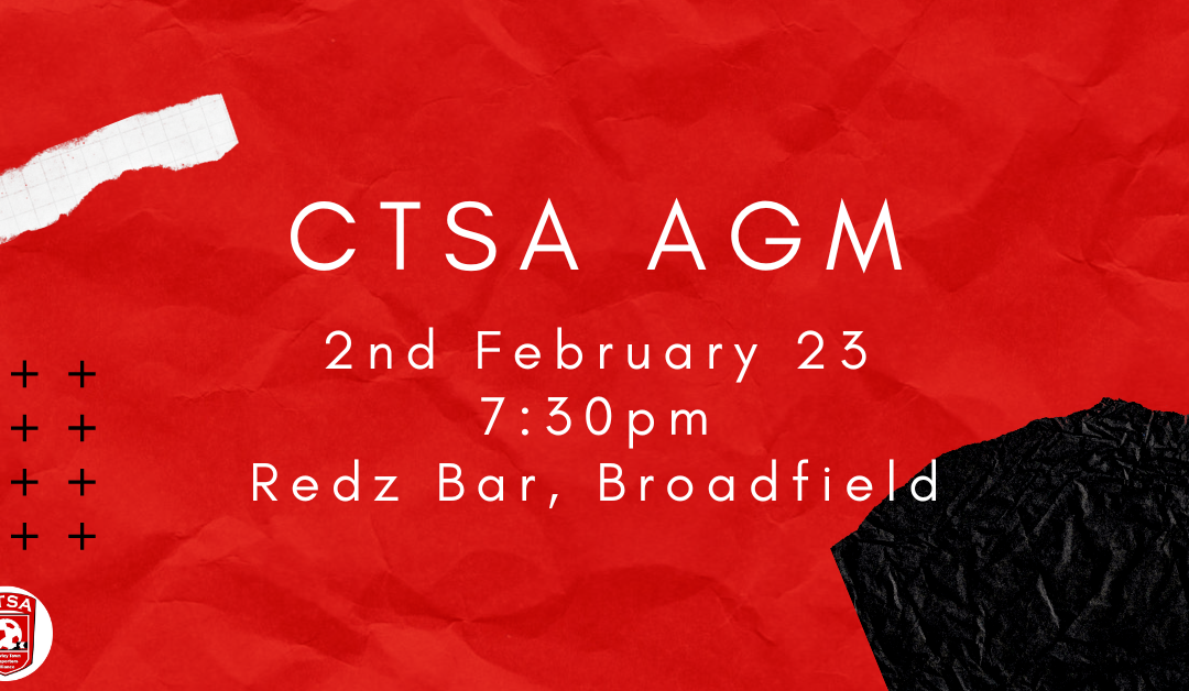 AGM – Thursday 2nd February 23, Redz Bar, Broadfield Stadium – 7:30pm.