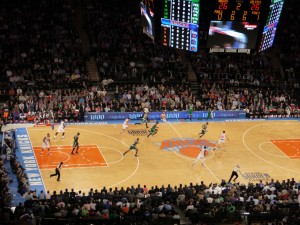 The Knicks on the attack- which was just as well, as their "defense" was useless!