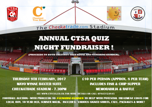CTSA Annual Quiz Fundraiser – 9th February 2017.