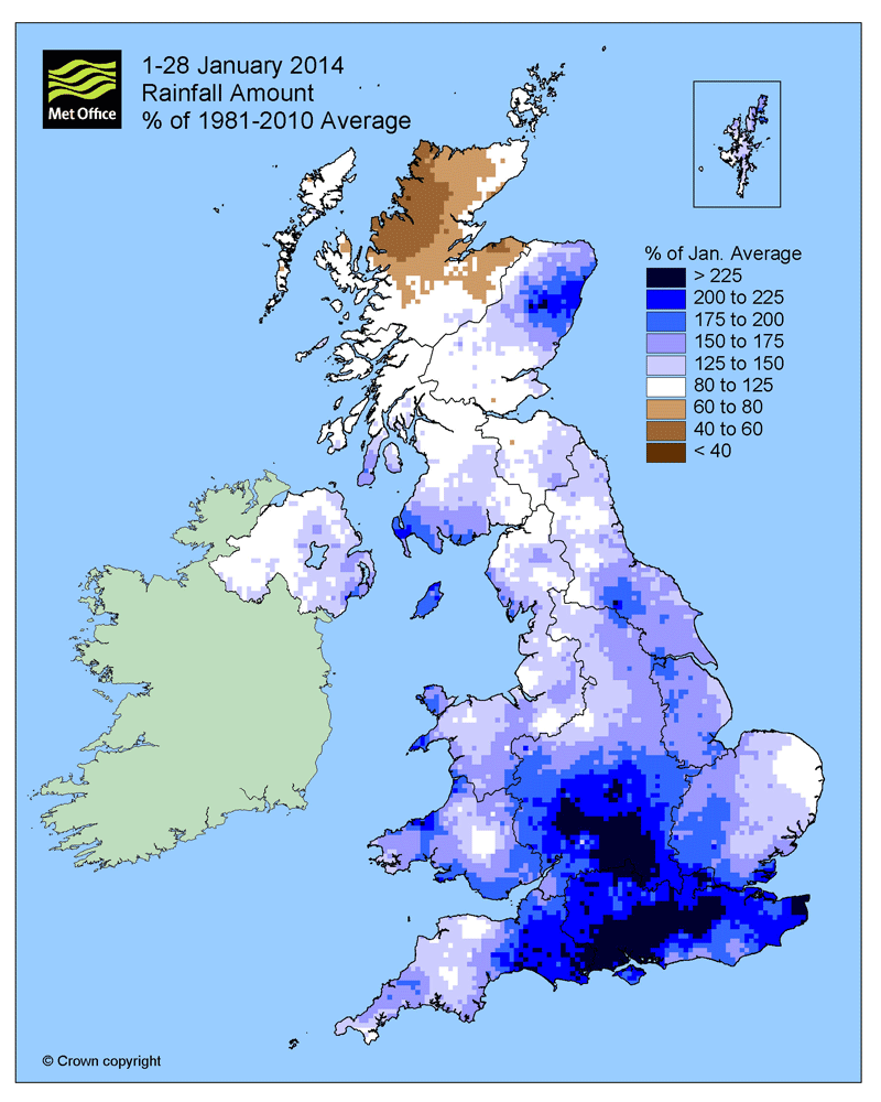 Met Office Rainfall- Jan 2014